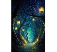 Paint by Number for Adult,Night Jungle DIY Oil Painting Kits on Canvas for Beginner,with Brushes and Acrylic Pigment,Paint by Numbers Arts and Crafts Kit for Home Decor Without Frame,40x50cm