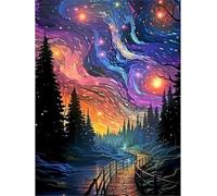 Paint by Number for Adult,Starry Jungle DIY Oil Painting Kits on Canvas for Beginner,with Brushes and Acrylic Pigment,Paint by Numbers Arts and Crafts Kit for Home Decor with frame,50x65cm