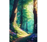 Paint by Number for Adult,Sunshine Jungle DIY Oil Painting Kits on Canvas for Beginner,with Brushes and Acrylic Pigment,Paint by Numbers Arts and Crafts Kit for Home Decor with frame,50x65cm