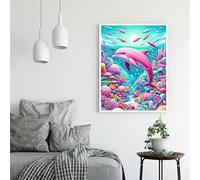 Paint by Number for Adult,Underwater World Whales DIY Oil Painting Kits on Canvas for Beginner,with Brushes and Acrylic Pigment,Paint by Numbers Arts Crafts Kit for Home Decor Without Frame,40x50cm