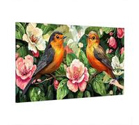 Paint by Numbers Fiori, Dipingere con i Numeri Adulti Uccello, Fai Da Te Quadri da Dipingere Numerati, Painting by Numbers con Pennelli Pigmento Acrilici Tela 110x50cm, Decora la casa Regalo Donna Z-1