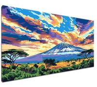 Paint by Numbers Kilimangiaro Dipingi con i Numeri per Adulti, Kit di Pittura a Olio su Tela Fai-da-Te per Bambini, Kit di Dipinti con i Numeri Adulti Principianti Decor, Senza Cornice (40x50cm) T-2