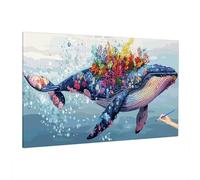 Paint by Numbers Oceano, Dipingere con i Numeri Adulti Animali, Fai Da Te Quadri da Dipingere Numerati, Painting by Numbers con Pennelli Pigmento Acrilici Tela 110x50cm, Decorazioni Casa, Regalo R-61
