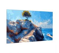 Paint by Numbers Paesaggi, Dipingere con i Numeri Adulti Oceano, Fai Da Te Quadri da Dipingere Numerati, Painting by Numbers con Pennelli Pigmento Acrilici Tela 160x70cm, Decorazioni Casa, Regalo X-29