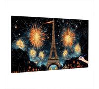 Paint by Numbers Parigi, Dipingere con i Numeri Adulti Paesaggi, Fai Da Te Quadri da Dipingere Numerati, Painting by Numbers con Pennelli Pigmento Acrilici Tela 180x80cm, Decorazioni Casa, Regalo X-45