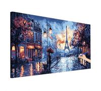 Paint by Numbers Parigi, Dipingere con i Numeri Adulti Paesaggio, Fai Da Te Quadri da Dipingere Numerati, Pittura Acrilica Kit per Principianti, Hobby Creativi Adulti, Decorazioni Casa 180x80cm E-53