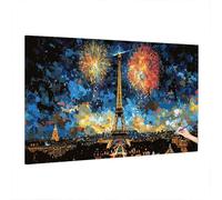 Paint by Numbers Parigi, Dipingere con i Numeri Adulti Sogno, Fai Da Te Quadri da Dipingere Numerati, Painting by Numbers con Pennelli Pigmento Acrilici Tela 160x70cm, Decora la casa Regalo Donna X-31