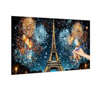 Paint by Numbers Parigi, Dipingere con i Numeri per Adulti Bambini, Sogno Quadri da Dipingere Numerati, Kit Pittura Adulti con i Numeri con Pennelli Pigmento Acrilico (Senza Cornice) 160x70cm A-37
