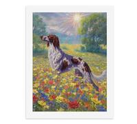 Paint by Numbers Un colorato Springer Spaniel inglese in un campo di fiori di campo Kit per pittura digitale per adulti Crea la tua scena magica forniture artistiche senza cornice 40 x 50 cm
