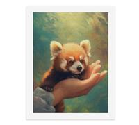 Paint by Numbers Un simpatico panda rosso nella mano di qualcuno Kit di pittura digitale per adulti Crea la tua scena magica forniture artistiche senza cornice 40 x 50 cm
