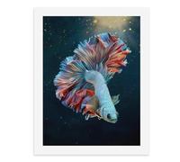 Paint by Numbers Un vivace pesce Betta colorato nuota con grazia Kit di pittura digitale per adulti Crea la tua scena magica forniture artistiche senza cornice 40 x 50 cm