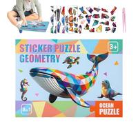 Paint by Sticker Books Cute Animal - Adesivo riutilizzabile per | Adesivo riutilizzabile pittura giocattoli interattivi per adolescenti adulti | Studenti Famiglia Scuola Aula Ufficio Viaggi