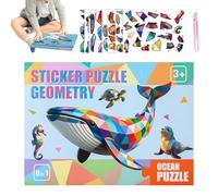 Paint By Sticker Kids - Album di creature poligonali colorate, d'arte interattiva con numeri abbinati, apprendimento fantasioso in età prescolare, per favorire la concentrazione