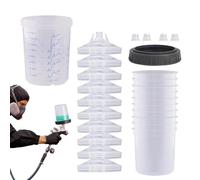 Paint Cups - Spray Paint Cups | Paint Sprayer Cups | 10 Pack Paint Sprayer Cups With Clear Scale, Paint Mixing Cups, Reusable Paint Cups For Car Spraying, Paint Cups With Lids For Auto Body Shops