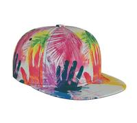 Paint Handprints Sport Travel Baseball Cap | Cappello regolabile a tesa piatta | Cappello da sole unisex nero