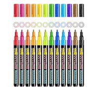 Paint Markers - 12/18 Piece Quick Drying Colored Pens | Painting Markers Set | Long-Lasting Marker Set For Kids Students Artist Adult | Vibrant Drawing Journaling Study Notes School Office Handicrafts
