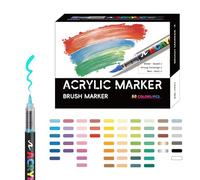 Paint Markers Duals Tip Ceramica Tessuto Pietra - Punta Brush Tip Fine | Marcatori impermeabili Rock Painting Tela Carta Fai Da Te Creativo Colore Intenso Arte