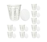 Paint Mixing Cups 13.49x14.5cm, 10X Automotive Epoxy Mixing Cups with Lids, Precise Measuring Cup for Painting, Kitchen, Cooking, Baking, Crafts, DIY Projects