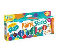 Paint Pop Bastoncini di vernice per bambini, confezione da 12 colori assortiti - Twist & Paint, senza disordine, azione ad asciugatura rapida, facile da pulire, colori vivaci, multi-superficie