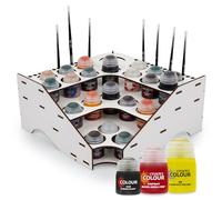Paint Rack - Organizer per colori in legno per modellismo e hobbisti, adatto a Citadel, Vallejo e molto altro ancora, ideale per aerografo, pennelli e conservazione dei colori