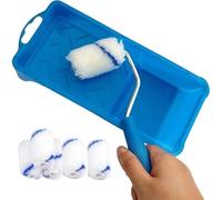 Paint Roller Kit | Adjustable Portable Painting Tool Set | Wall Ceiling Door Cabinet Painting Roller Brush System | Easy Load Paint Applicator Kit for Indoor Outdoor Home Renovation Decor Project
