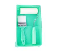 Paint Roller Kit, Compact Short Handle Wheel Set with Tray, Polished finish Painting Tool for Touch Ups, Interactive Home Renovation Projects on Doors, Decks, Cabinets, Fences 9.06x5.71x1.77 Inches