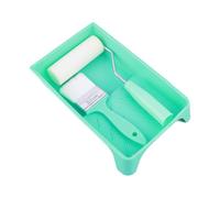 Paint Roller, Paint Brush, Compact Short-Handled Set, Durable Scraper Blade with Ergonomic Grip, Mini Tray Mount, Home Renovation for Walls Doors Ceilings Decks Fences Crafts Touch-Ups