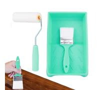 Paint Roller, Painting Supplies, Renovation Tool, 9.06x5.71x1.77 Inches, Compact Short Handle, Tray Set, for Cabinet Makeovers, Door Refinishing, Fence Staining, Deck Detailing