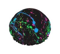 Paint Splat Wallpapers Riutilizzabile Impermeabile Lavabile Regolabile Adatto a donne Tutte le lunghezze Cuffia da doccia