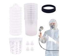 Paint Spray Cup Liner - Kit di vernice per auto con 10 bicchieri interni e 10 coperchi; bicchieri da colorare, bicchieri trasparenti per vernici, primer, rivestimenti
