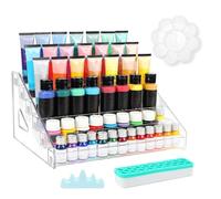 Paint Storage Rack, trasparente Bottle Holder, Brush Organizer, Acrylic Set, Durable Design, Ideal for Model Paints, Acrylic Tubes, Oil Paints, 12 x 9,9 x 6,2 pollici