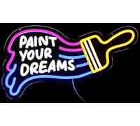 Paint Your Dreams, insegna al neon a LED, 42 x 29 cm, alimentata tramite USB, per decorazione da parete, per aule artistiche, feste di pittura, decorazione per negozi