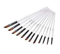 Paintbrush,12Pcs Nylon Hair Wooden Handle Watercolor Paint Brush Pen Set for Learning DIY Oil Painting Art Paint Brushes Supplies