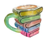 Painted Book Mug - Book-Shaped Mug | Handmade Colored Books Coffee Cup | Large Capacity Milk Drinking Drinkware Kitchen Gadget for Latte Tea Beer Cocoa Cappuccino