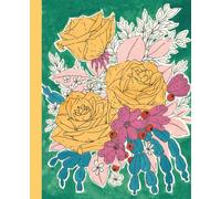 “Painted Florals” - Floral Writing Journal, Lined Notebook with Hand-Painted Botanical Cover, 7.5 x 9.25 Inches, Soft Paperback: 110 pages, Botanical Painted Floral Motifs for writing practice