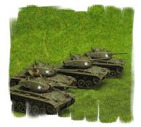 Painted US Chaffee Light Tank Platoon (4 vehicles) 15mm WW2 Flames of War
