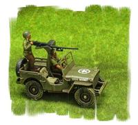 Painted - US Jeep and Crew - 28Mm WW2 - Seconda Guerra Mondiale Bolt Action