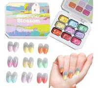 Painting Gel, Gradient Gels, 2.5g x 9 No-Wipe Set, UV LED Quick Curing, Shine Smooth Application, Paints Gel for Beauty Personal, Home, Salon and Arts Decoration