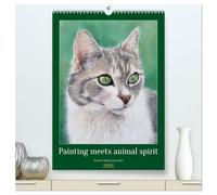 Painting meets animal spirit - Painted animal portraits (High Quality Premium Wall Calendar 2026 DIN A2 portrait),CALVENDO 12 Month Wall Calendar: Vibrantly painted and touching animal portraits