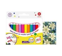 Painting Pen 12 Pieces Colorful Safe Quick-Drying DIY printing pens | Bubble Doodler Pens Kits For School Classroom Daycare Home Party Birthday Christmas Printing Pens Creative Colorful Colours