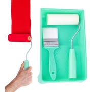 Painting Roller Kit, Compact Tray Set, Short-Handled Paint Tool, 9.06x5.71x1.77 inches Home Renovation Accessory with Roller, Ideal for Cabinets, Fences, Doors, Decks and Crafts