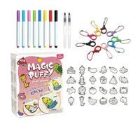 Painting Set,3D Foam Texture Art Drawing Set | 3D Foam Texture Drawing Kit | 12 colori palette with wood pulp cottonKids Boys Girls New Year Preschool Kindergarten Children Birthday Christmas