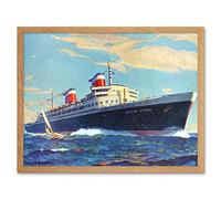 Painting Ship American Sea Ss United States Art Print Framed Poster Wall Decor 12X16 Inch Pittura Nave americano Manifesto Parete