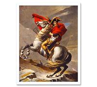 Paintings Portrait Napoleon Bonaparte Emperor France Alps Horse Art Print Framed Poster Wall Decor 12X16 Inch Dipinti Ritratto Francia Alpi Cavallo Manifesto Parete