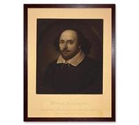 Paintings Portrait William Shakespeare Elizabethan Playwright Art Print Framed Poster Wall Decor 12X16 Inch Dipinti Ritratto Giocare Manifesto Parete