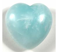 Paio 30mm Blu Acquamarina Puffy Cuore Naturale Beryl Gemma Cristallo Brazil 2PCS