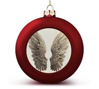 Paio di ali angolari vintage retrò ornamenti di Natale infrangibili da appendere rosse per albero di Natale decorazioni per albero di Natale festa di nozze