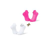 Paio di calzini bv sport light 3d ultra short x2 bianco rosa