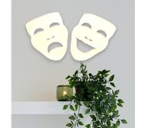 Paio Di Commedia & Tragedia Janus Maschera Specchi, Molte Misure & Incisioni