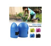 paio di ginocchiere unisex in EVA con cinghie regolabili, ideali per giardinaggio, pulizie, pallavolo, lavori sui pavimenti, colore nero.